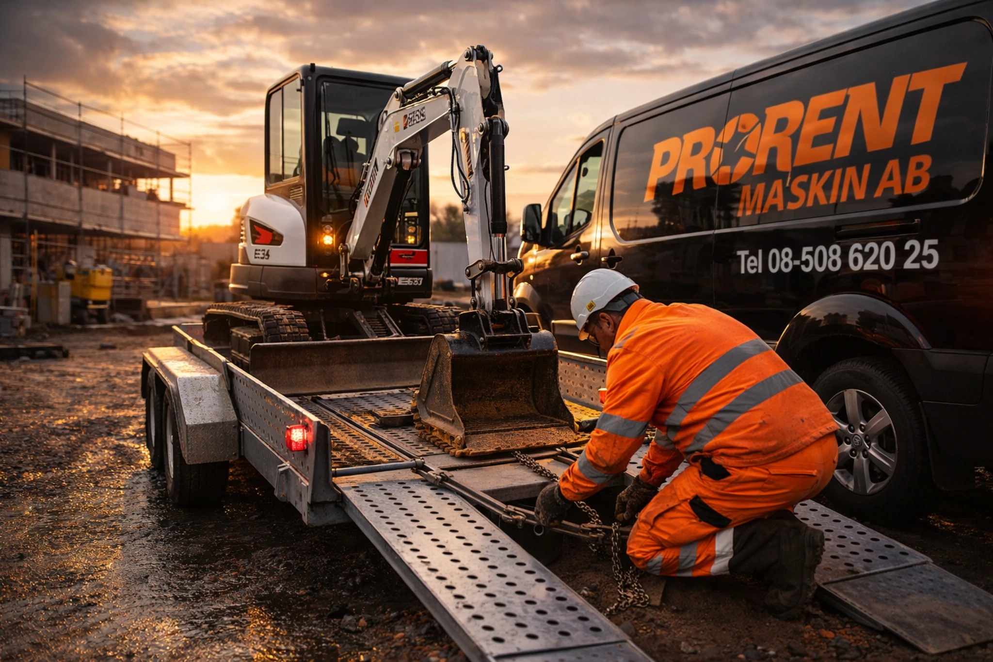 hyra liten grävmaskin